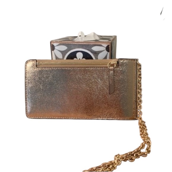 Thacker Metallic Gold Crossbody Phone Bag - Picture 4 of 4